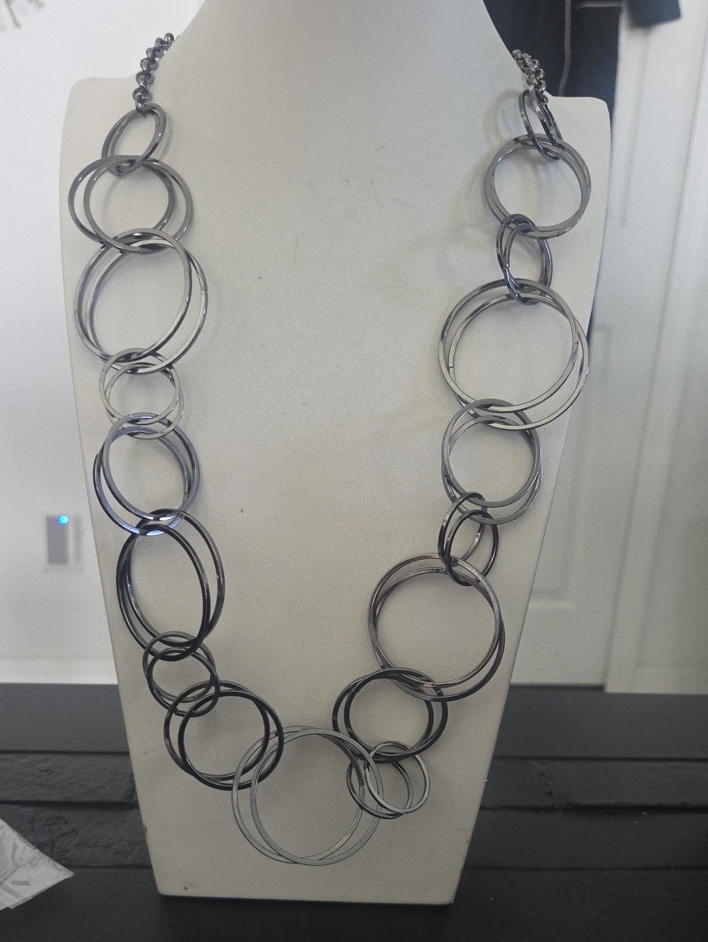 Paparazzi Gun Metal Ring Necklace NWT
